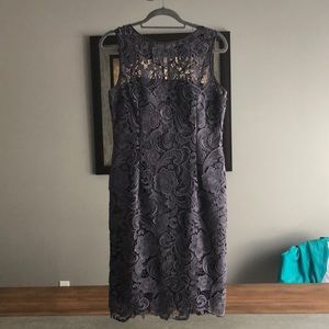 Gorgeous charcoal grey crochet lace dress!